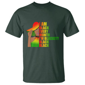 Proud Black Women T Shirt I Am Black Every Month Blackity African American Pride Black History Month Juneteenth TS02 Dark Forest Green Printyourwear