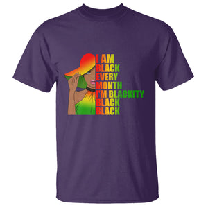 Proud Black Women T Shirt I Am Black Every Month Blackity African American Pride Black History Month Juneteenth TS02 Purple Printyourwear