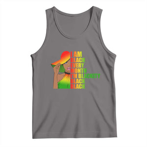 I Am Black Every Month Tank Top Blackity Slay Woman African Pride TS02 Deep Heather Print Your Wear