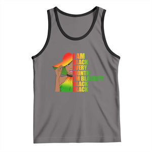 I Am Black Every Month Tank Top Blackity Slay Woman African Pride TS02 Deep Heather Black Print Your Wear