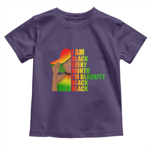 I Am Black Every Month Toddler T Shirt Blackity Slay Woman African Pride TS02 Purple Print Your Wear