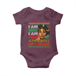 Black Queen Pride Baby Onesie I Am Who I Am Your Approval Isn't Needed TS02 Maroon Print Your Wear