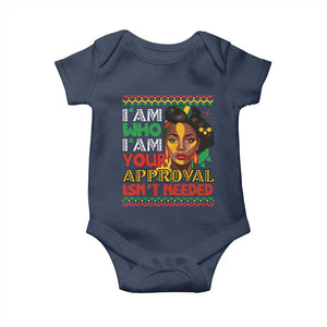 Black Queen Pride Baby Onesie I Am Who I Am Your Approval Isn't Needed TS02 Navy Print Your Wear