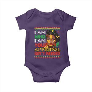 Black Queen Pride Baby Onesie I Am Who I Am Your Approval Isn't Needed TS02 Purple Print Your Wear