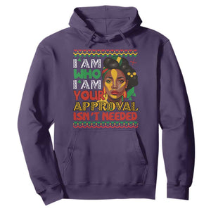 Proud Black Women Hoodie I Am Who I Am Your Approval Isn't Needed African American Pride Black History Month Juneteenth TS02 Purple Printyourwear