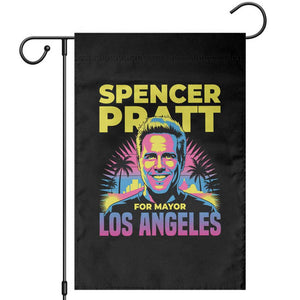 Spencer Pratt for Mayor Los Angeles Synthwave Graphic Garden Flag Retro Neon California Supporter TS02 Black Print Your Wear