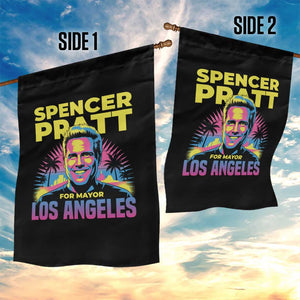 Spencer Pratt for Mayor Los Angeles Synthwave Graphic Garden Flag Retro Neon California Supporter TS02 Print Your Wear