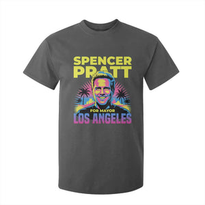 Spencer Pratt for Mayor Los Angeles Synthwave Graphic T Shirt For Kid Retro Neon California Supporter TS02 Dark Heather Print Your Wear
