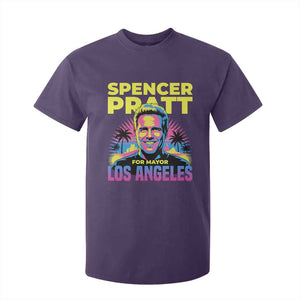 Spencer Pratt for Mayor Los Angeles Synthwave Graphic T Shirt For Kid Retro Neon California Supporter TS02 Purple Print Your Wear