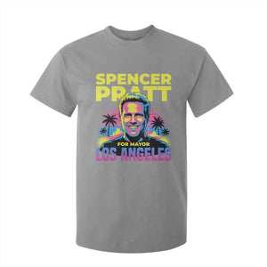 Spencer Pratt for Mayor Los Angeles Synthwave Graphic T Shirt For Kid Retro Neon California Supporter TS02 Sport Gray Print Your Wear