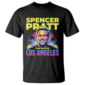 Spencer Pratt for Mayor Los Angeles Synthwave Graphic T Shirt Retro Neon California Supporter