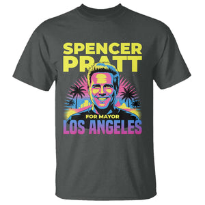 Spencer Pratt for Mayor Los Angeles Synthwave Graphic T Shirt Retro Neon California Supporter