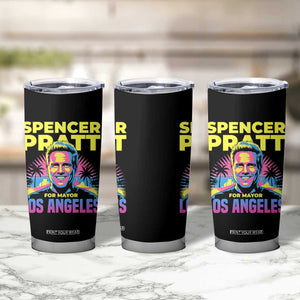 Spencer Pratt for Mayor Los Angeles Synthwave Graphic Tumbler Cup Retro Neon California Supporter TS02 Print Your Wear