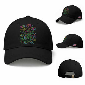 See You Later Alligator Last Day Of School Baseball Cap Cute Neon Chalkboard Kindergarten Graduation