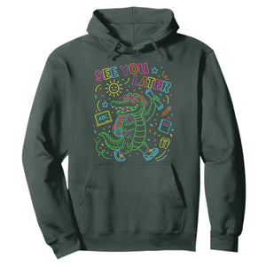 See You Later Alligator Last Day Of School Hoodie Cute Neon Chalkboard Kindergarten Graduation