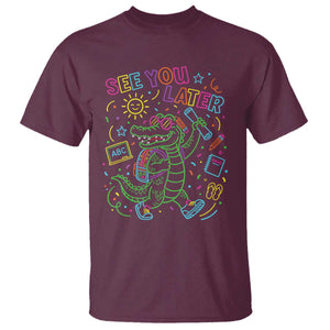 See You Later Alligator Last Day Of School T Shirt Cute Neon Chalkboard Kindergarten Graduation