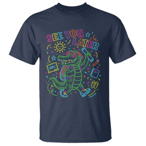 See You Later Alligator Last Day Of School T Shirt Cute Neon Chalkboard Kindergarten Graduation