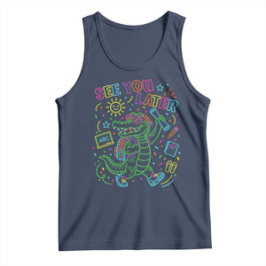 See You Later Alligator Last Day Of School Tank Top Cute Neon Chalkboard Kindergarten Graduation