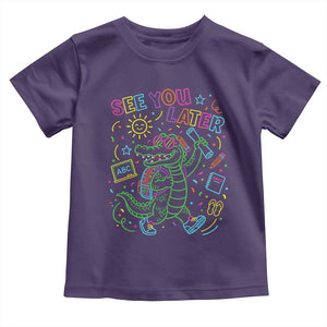 See You Later Alligator Last Day Of School Toddler T Shirt Cute Neon Chalkboard Kindergarten Graduation