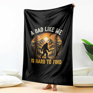 Retro Bigfoot Dad Like Me Is Hard To Find Throw Blanket Sasquatch Gift for Outdoorsy Fathers Myth Seekers
