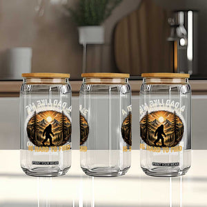 Retro Bigfoot Dad Like Me Is Hard To Find Glass Can Sasquatch Gift for Outdoorsy Fathers Myth Seekers