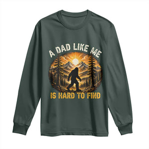 Retro Bigfoot Dad Like Me Is Hard To Find Long Sleeve Shirt Sasquatch Gift for Outdoorsy Fathers Myth Seekers