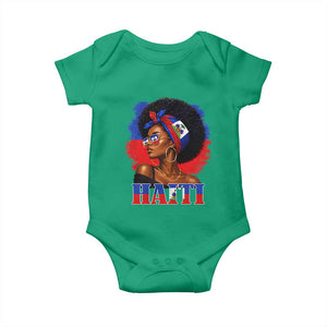 Haitian Queen Afro Melanin Graphic Baby Onesie Haiti Flag Heritage Pride TS02 Irish Green Print Your Wear