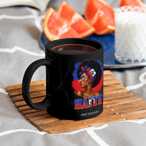 Haitian Queen Afro Melanin Graphic Coffee Mug Haiti Flag Heritage Pride TS02 Print Your Wear