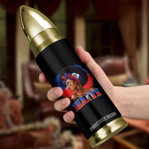 Haitian Queen Afro Melanin Graphic Bullet Tumbler Haiti Flag Heritage Pride TS02 Print Your Wear