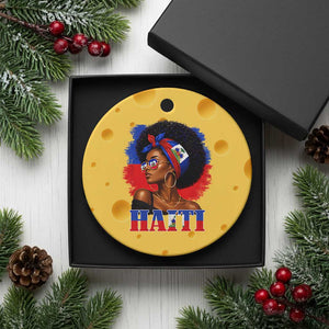 Haitian Queen Afro Melanin Graphic Ceramic Ornament Haiti Flag Heritage Pride TS02 1pc Yellow Cheese Print Your Wear