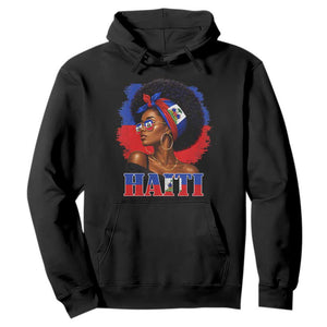Haitian Queen Afro Melanin Graphic Hoodie Haiti Flag Heritage Pride TS02 Black Print Your Wear