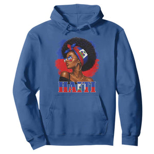 Haitian Queen Afro Melanin Graphic Hoodie Haiti Flag Heritage Pride TS02 Royal Blue Print Your Wear