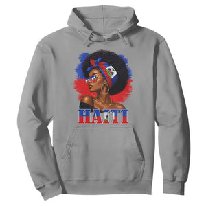 Haitian Queen Afro Melanin Graphic Hoodie Haiti Flag Heritage Pride TS02 Sport Gray Print Your Wear