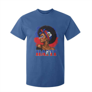 Haitian Queen Afro Melanin Graphic T Shirt For Kid Haiti Flag Heritage Pride TS02 Royal Blue Print Your Wear