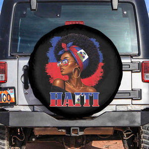 Haitian Queen Afro Melanin Graphic Spare Tire Cover Haiti Flag Heritage Pride TS02 No hole Black Print Your Wear
