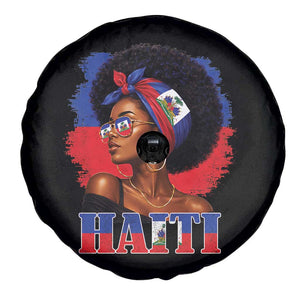Haitian Queen Afro Melanin Graphic Spare Tire Cover Haiti Flag Heritage Pride TS02 Print Your Wear