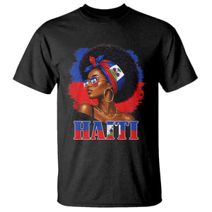 Haitian Queen Afro Melanin Graphic T Shirt Haiti Flag Heritage Pride TS02 Black Print Your Wear