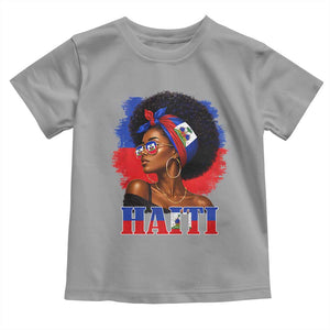 Haitian Queen Afro Melanin Graphic Toddler T Shirt Haiti Flag Heritage Pride TS02 Sport Gray Print Your Wear