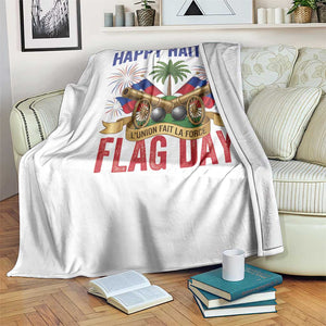 Happy Haitian Flag Day Celebration Graphic Throw Blanket May 18 National Pride Haiti Heritage TS02 Print Your Wear