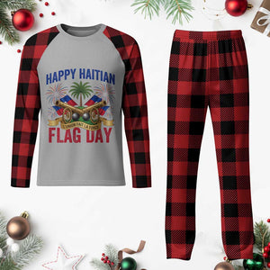 Happy Haitian Flag Day Celebration Graphic Plaid Pajama Set May 18 National Pride Haiti Heritage TS02 Buffalo Plaid Print Your Wear