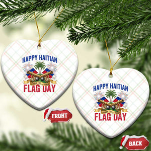 Happy Haitian Flag Day Celebration Graphic Ceramic Ornament May 18 National Pride Haiti Heritage TS02 Print Your Wear
