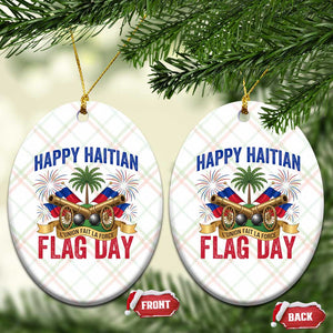 Happy Haitian Flag Day Celebration Graphic Ceramic Ornament May 18 National Pride Haiti Heritage TS02 Print Your Wear