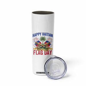 Happy Haitian Flag Day Celebration Graphic Skinny Tumbler May 18 National Pride Haiti Heritage TS02 Print Your Wear