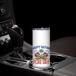 Happy Haitian Flag Day Celebration Graphic Skinny Tumbler May 18 National Pride Haiti Heritage TS02 Print Your Wear