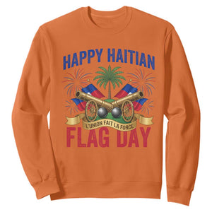 Happy Haitian Flag Day Celebration Graphic Sweatshirt May 18 National Pride Haiti Heritage TS02 Orange Print Your Wear
