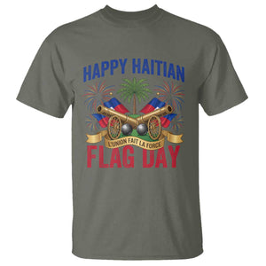 Happy Haitian Flag Day Celebration Graphic T Shirt May 18 National Pride Haiti Heritage TS02 Military Green Print Your Wear