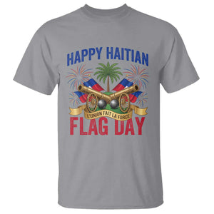 Happy Haitian Flag Day Celebration Graphic T Shirt May 18 National Pride Haiti Heritage TS02 Sport Gray Print Your Wear