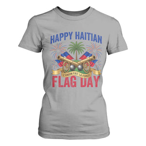 Happy Haitian Flag Day Celebration Graphic T Shirt For Women May 18 National Pride Haiti Heritage TS02 Sport Gray Print Your Wear
