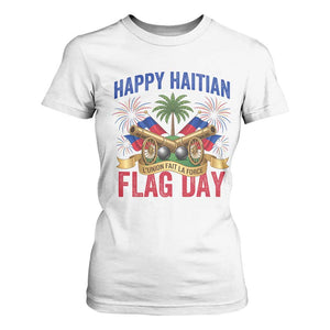 Happy Haitian Flag Day Celebration Graphic T Shirt For Women May 18 National Pride Haiti Heritage TS02 White Print Your Wear