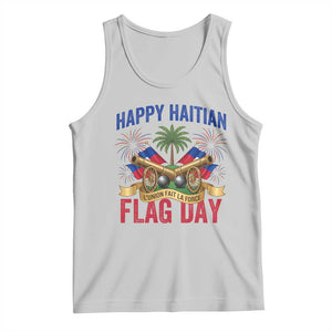 Happy Haitian Flag Day Celebration Graphic Tank Top May 18 National Pride Haiti Heritage TS02 Ash Print Your Wear